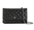 Classic Wallet On Chain, &pound;2,100, Handbags, Black, Lambskin Leather, Front view